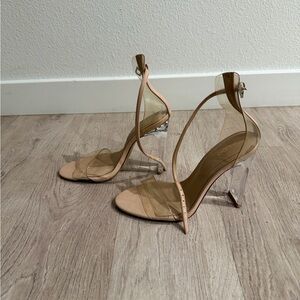 Aldo Transparent Heels with Tan Details